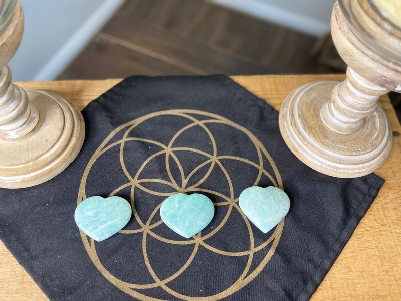 Amazonite Hearts from Madagascar for money, luck, love, and calm FB1032