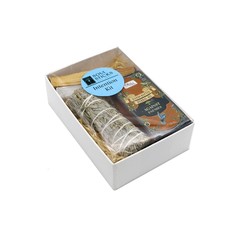Intention Herbal Oil / Smudge Kit / Gift Box - Ward off Negativitiy, Enemies FB3425 🛡️
