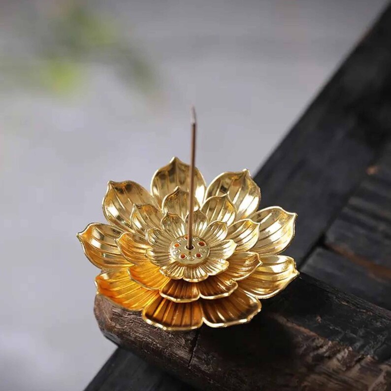 Golden Lotus Incense Holder FB3390