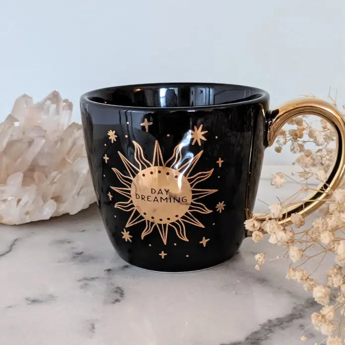 Reiki Charged Lunar & Solar Black Mug FB3375