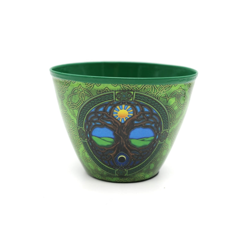 Green Metal Smudging Bowl Tree of Life FB3473 🌳