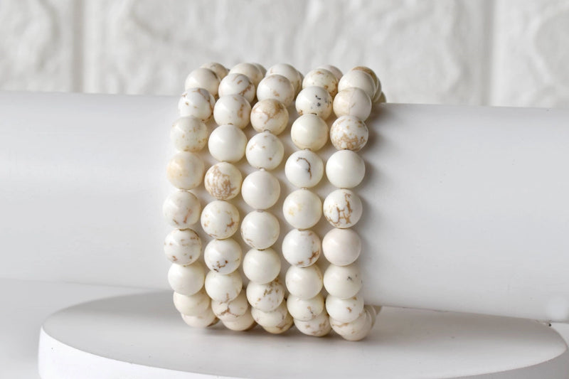 White Howlite and Copper Bracelet, Assorted Sizes and Charms FB3351 💛