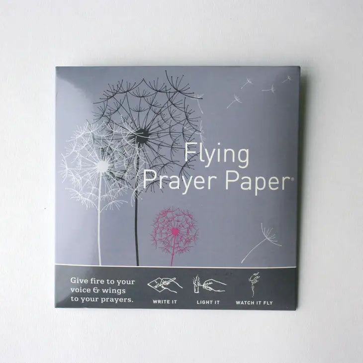 Flying Prayer and Flying Wish Paper plus Tumbled Stone in Drawstring Pouch