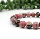 Rhodonite Power / Prayer Bracelet, compassion emotional balance 8mm FB1913 🩷