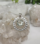 Sterling Silver Round Stone in Floating Frame Pendant, Boxed FB3457 π