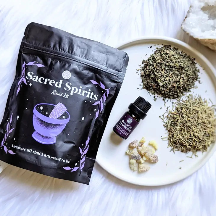 Sacred Spirits Ritual Kit, herbs, oil blend, booklet FB3310 🌱