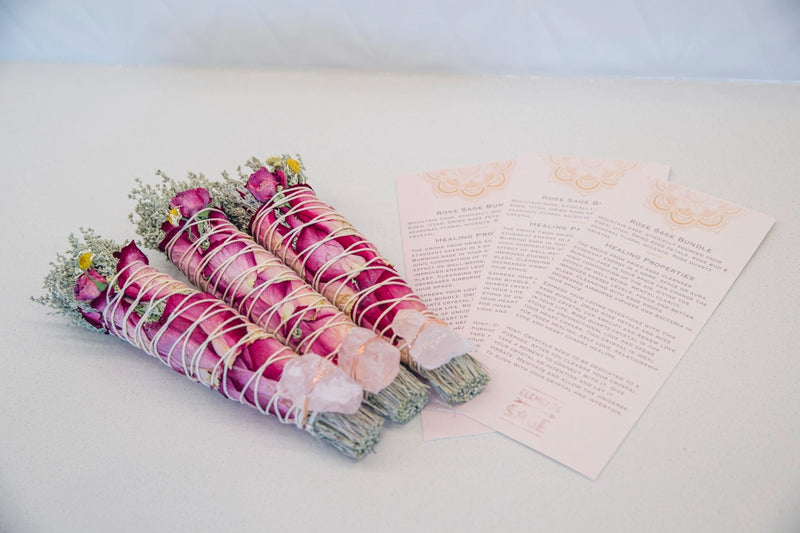 Sage Bundle with Rose Petals and Rose Quartz FB1105 🌸