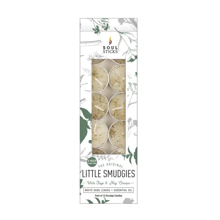 Sage, Palo Santo, Lavender Assorted Tealights, Soy & Essential Oil, Little Smudgies Candles, Pack of 12 FB3283
