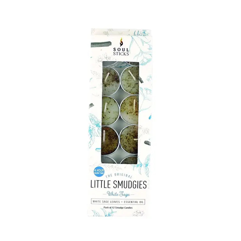 Sage, Palo Santo, Lavender Assorted Tealights, Soy & Essential Oil, Little Smudgies Candles, Pack of 12 FB3283