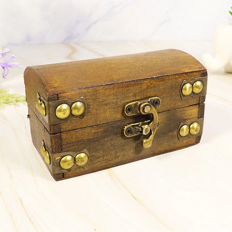 Wood Treasure Chest Carved Box FB1673