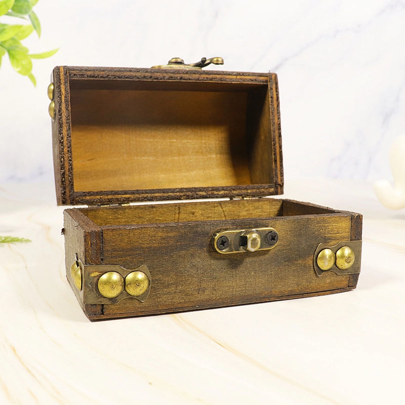 Wood Treasure Chest Carved Box FB1673