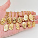 Zodiac Gold Plated Constellation Necklaces with CZ FB3458 π