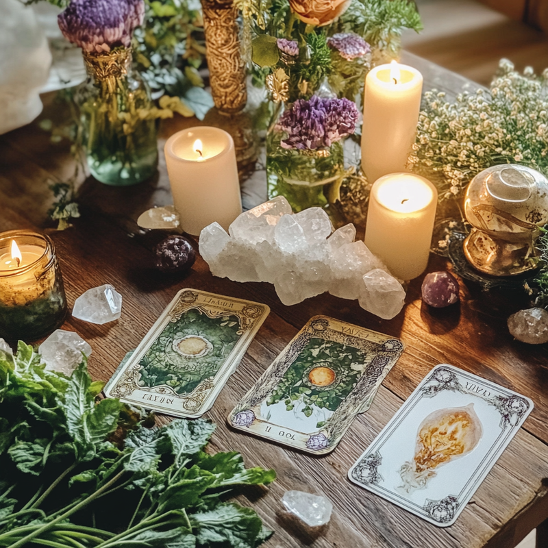 Three Card Tarot Reading with Intuitively Chosen Crystal FB1927 🌛