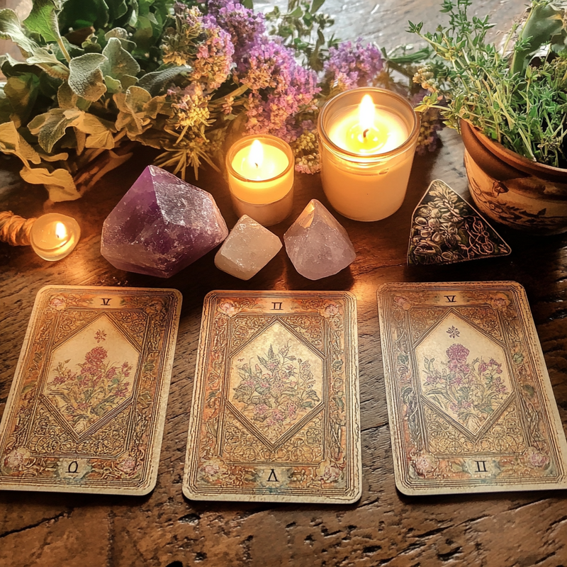 Three Card Tarot Reading with Intuitively Chosen Crystal FB1927 🌛