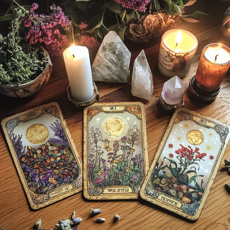 Three Card Tarot Reading with Intuitively Chosen Crystal FB1927 🌛