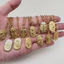 Zodiac Gold Plated Constellation Necklaces with CZ FB3458 π