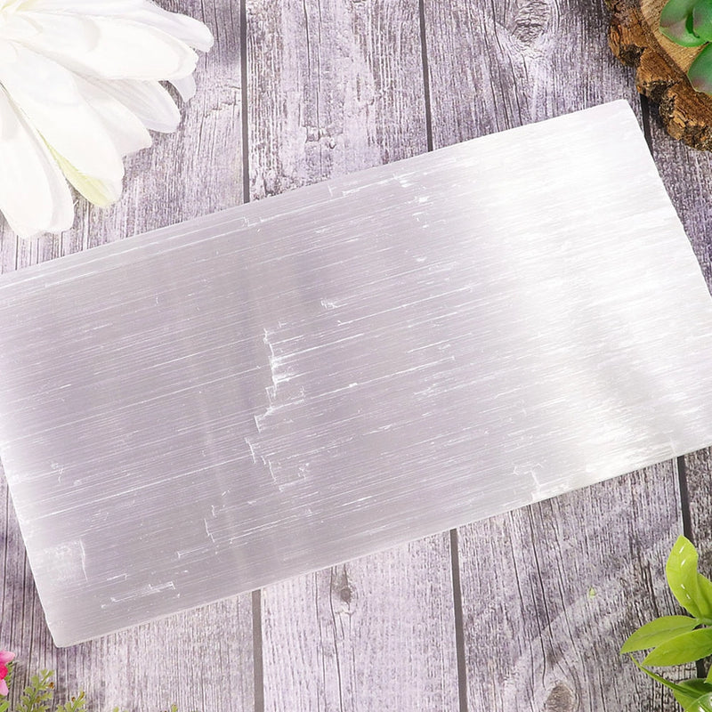 Selenite Flat Rectangular Display / Charging Plate / Bases, AA Quality from Morocco FB2220