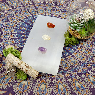 Selenite Flat Rectangular Display / Charging Plate / Bases, AA Quality from Morocco FB2220