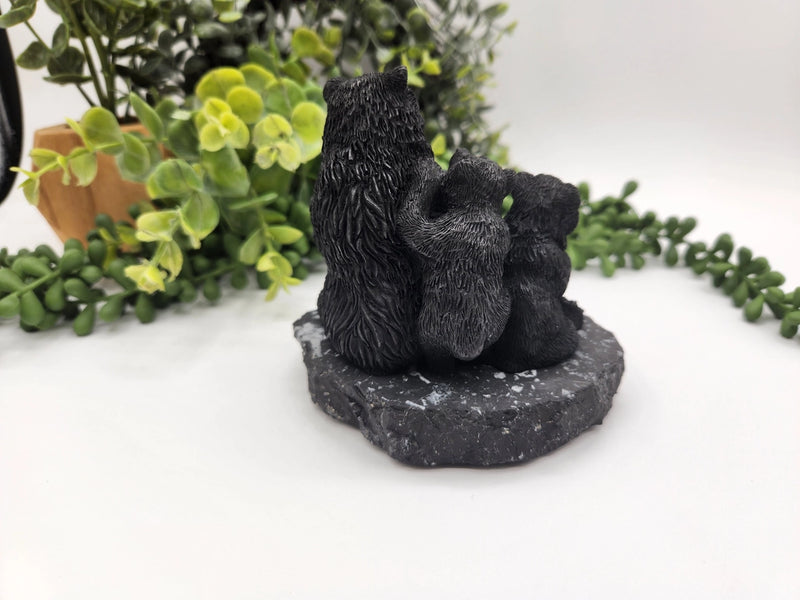 Shungite Bear Family on Base, grounding FB3450 🧡