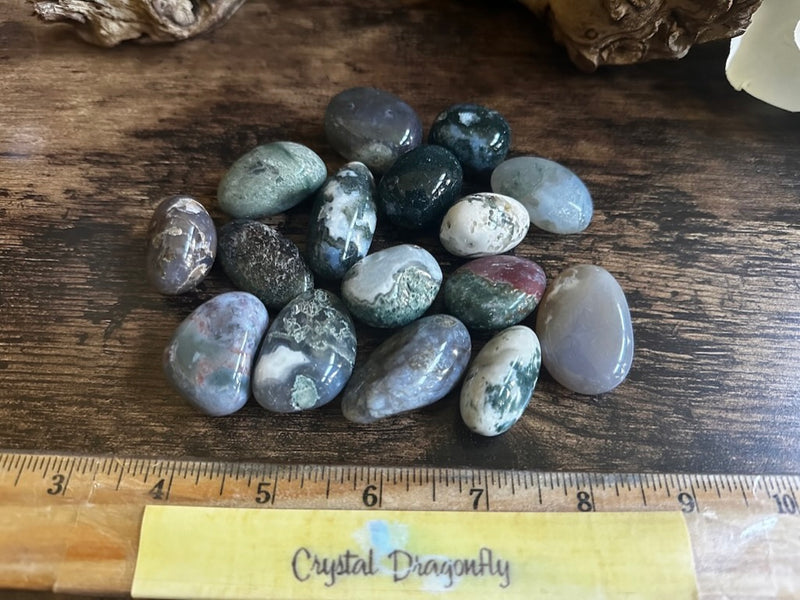 Tumbled Moss Agate,  Smaller - Heals "inner child", Prosperity, Healing & Abundance