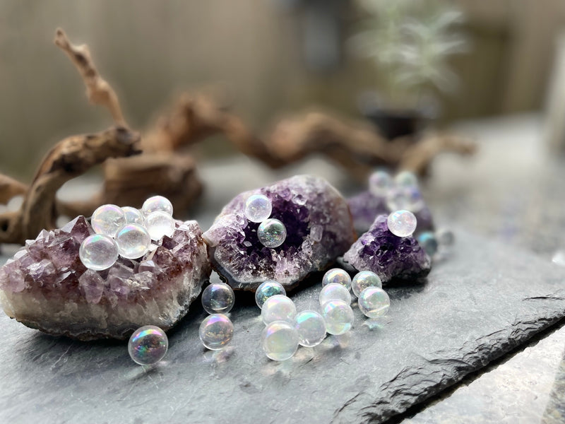 Angel Aura Quartz Small Sphere, very bright and iridescent 🌟 FB1886