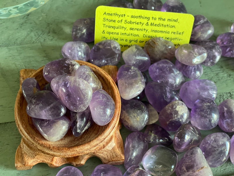 Tumbled Amethyst - Stone of Meditation, Soothes the Mind, Opens Intuition