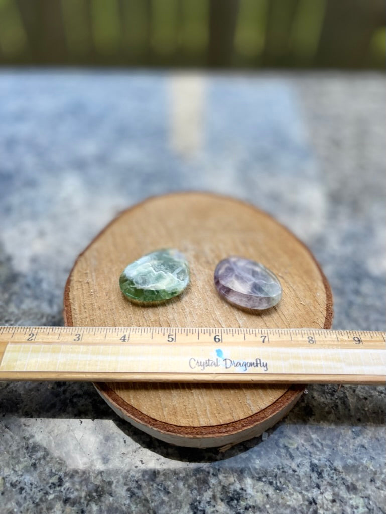 Rainbow Fluorite free form pocket stone for relationships, stress and creating order FB1988