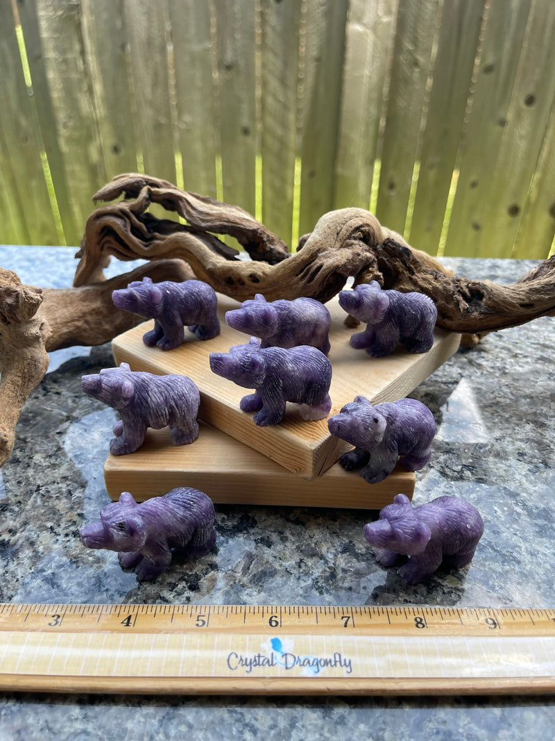 Bear Spirit Stone / Totem Animal Carved from Lepidolite  FB2879 🐻