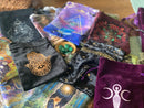 Cotton & Velveteen Drawstring Bag Pouch - Assorted Artwork FB3082
