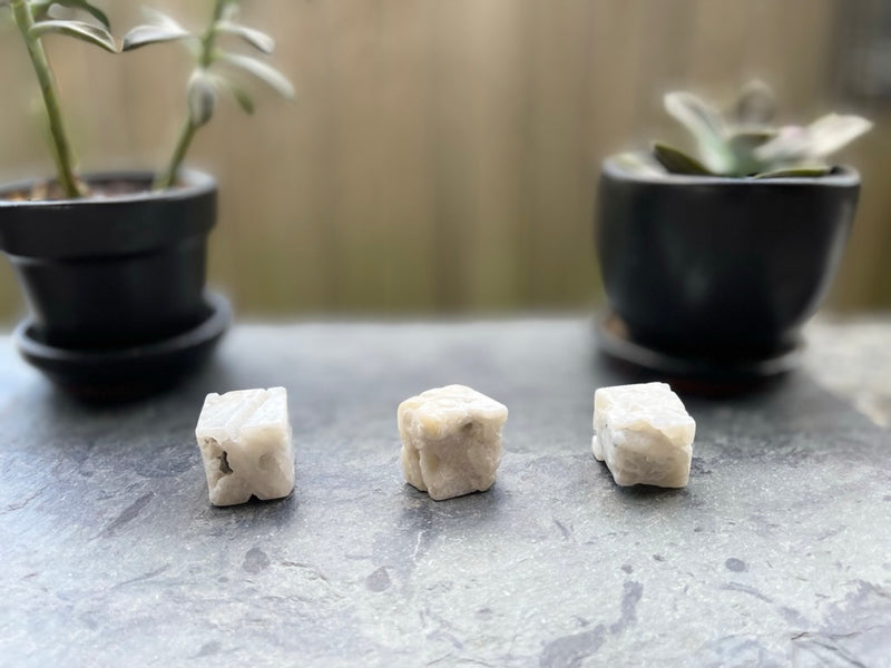 White Sphalerite Cube, Sacred Geometry FB2457