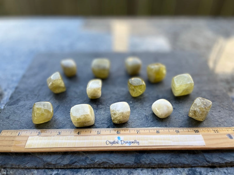 Tumbled Citrine, Natural, Cube-like shape - Stone of Success, Harmony & Cheerfulness FB1541