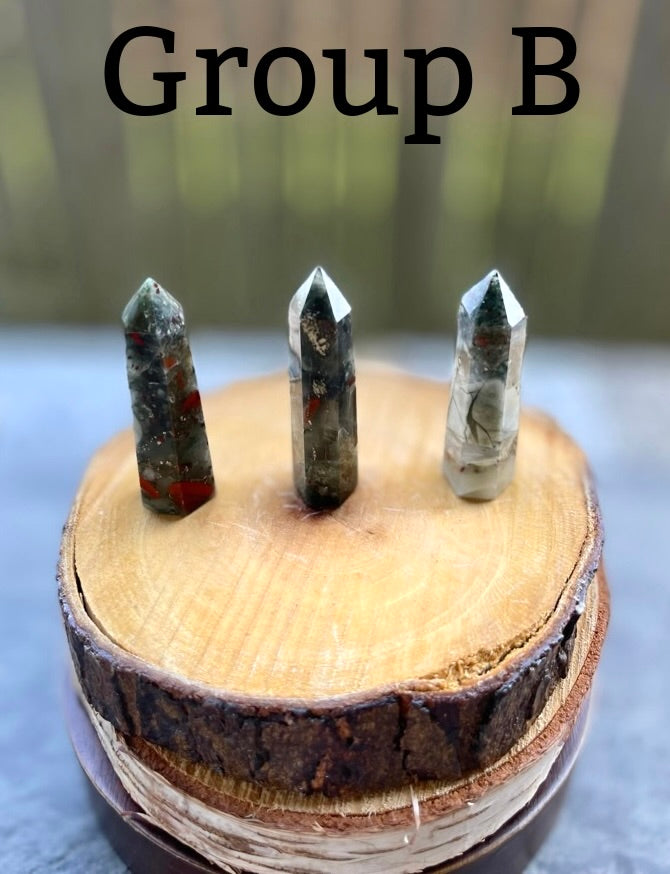 Chicken Blood Stone Polished Standing Points (Towers) FB2563