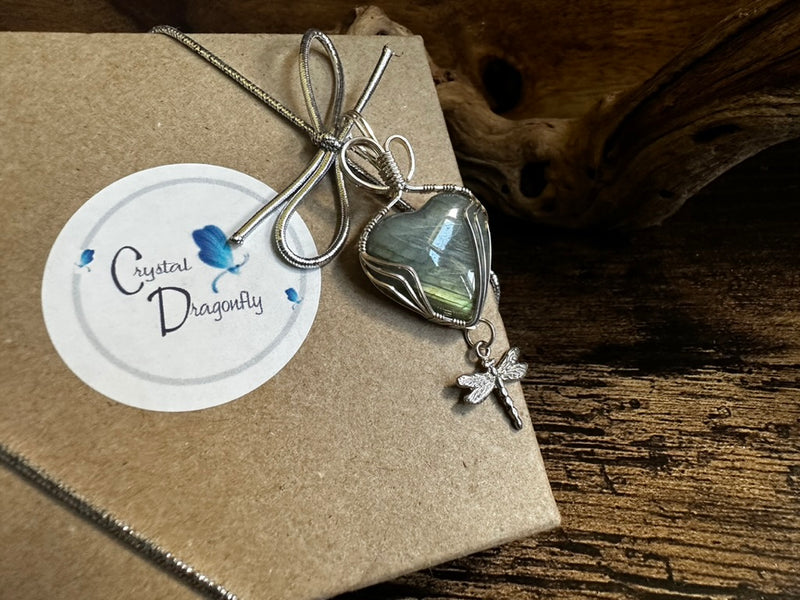 Gemstone hearts wire wrapped in Sterling Silver FB1121