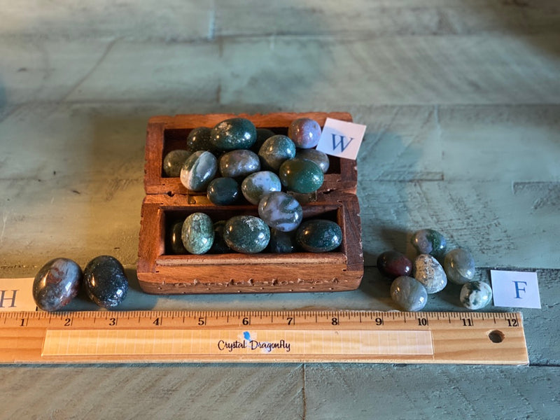 Tumbled Moss Agate, A Quality - Heals "inner child", Prosperity, Healing & Abundance