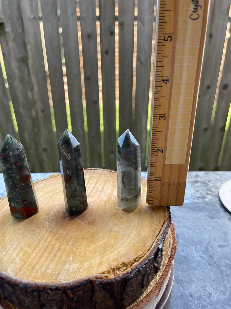 Chicken Blood Stone Polished Standing Points (Towers) FB2563