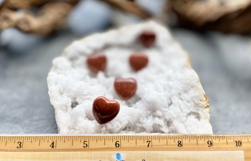 Blue, Red, or Green Goldstone Pocket Hearts