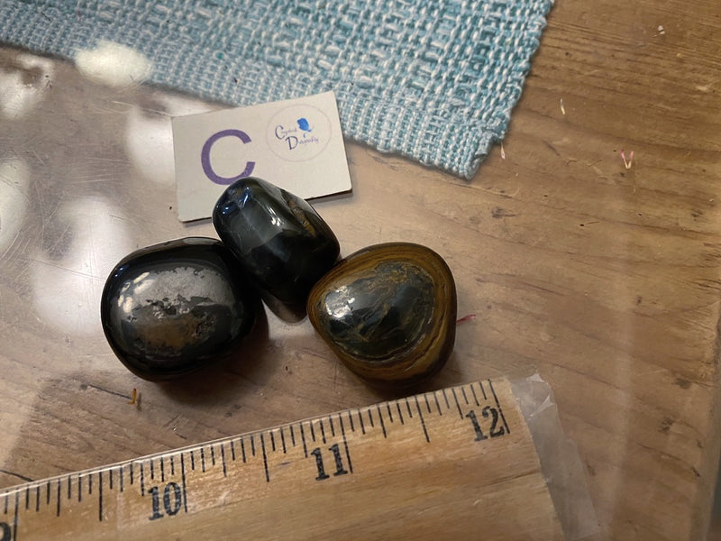Tumbled Blue Tiger Eye (Hawk's Eye) for psychic abilities, public speaking and intuition