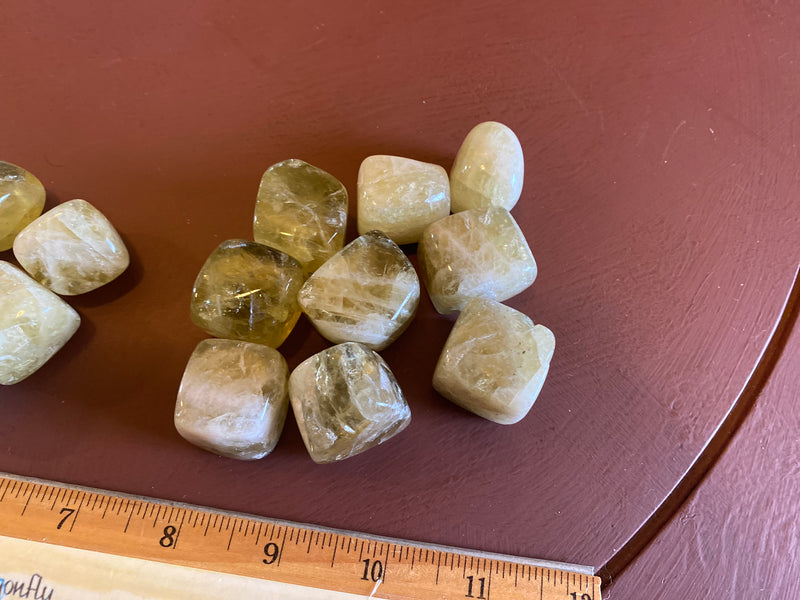 Tumbled Citrine, Natural, Cube-like shape - Stone of Success, Harmony & Cheerfulness FB1541