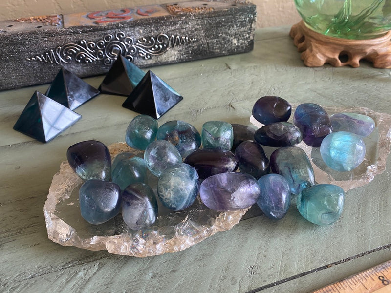 Tumbled Rainbow Fluorite for Confidence, Stress & Negative Energy