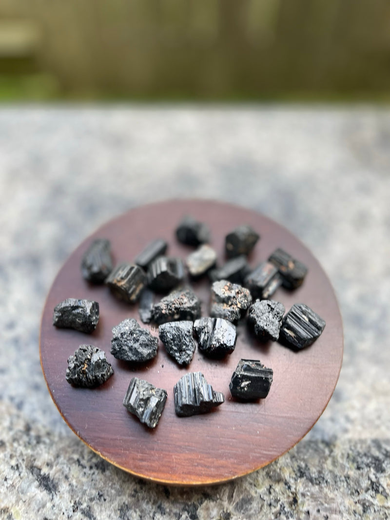 Black Tourmaline Rough Nuggets for grounding and transmuting negative energy FB2322