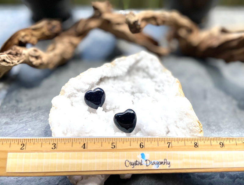 Blue, Red, or Green Goldstone Pocket Hearts