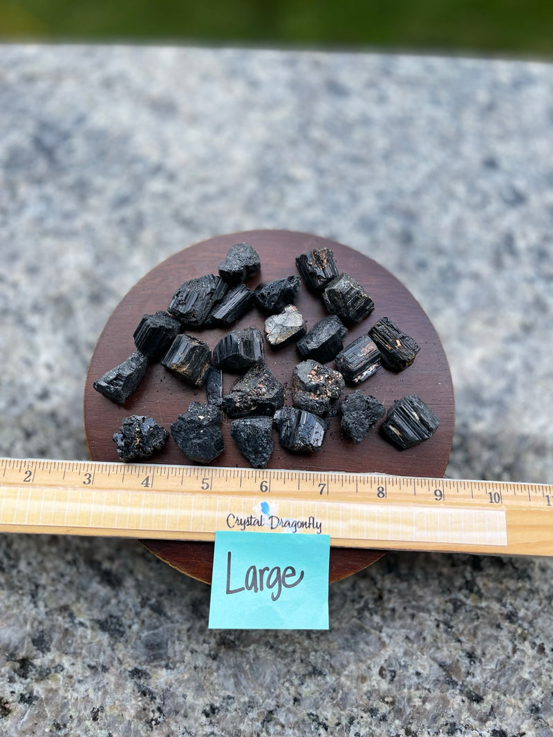 Black Tourmaline Rough Nuggets for grounding and transmuting negative energy FB2322