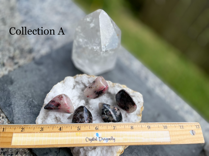 Tumbled Rhodonite in Quartz or Dioptase FB1253