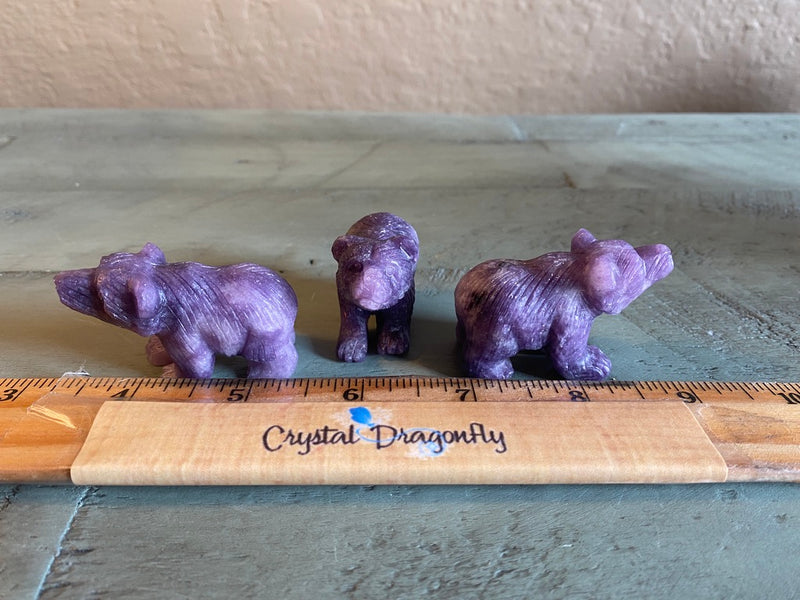 Bear Spirit Stone / Totem Animal Carved from Lepidolite  FB2879 🐻
