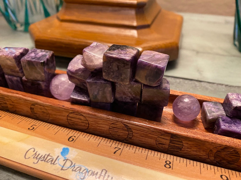 Charoite Cubes from Russia, Sacred Geometry; FB2937