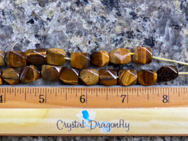 Tiger Eye Bead Strand, A Quality, Geometric shapes for jewelry and crafts FB3214