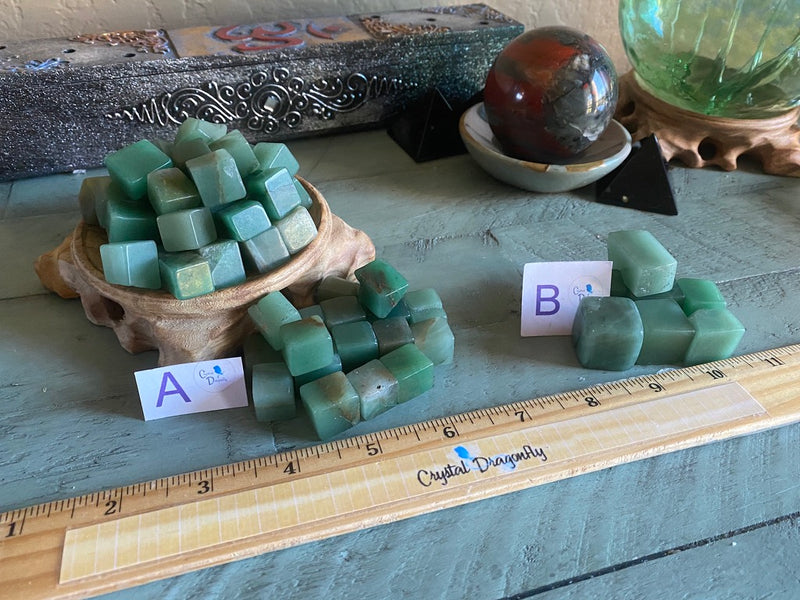 Green Aventurine Cubes, Sacred Geometry; FB2820