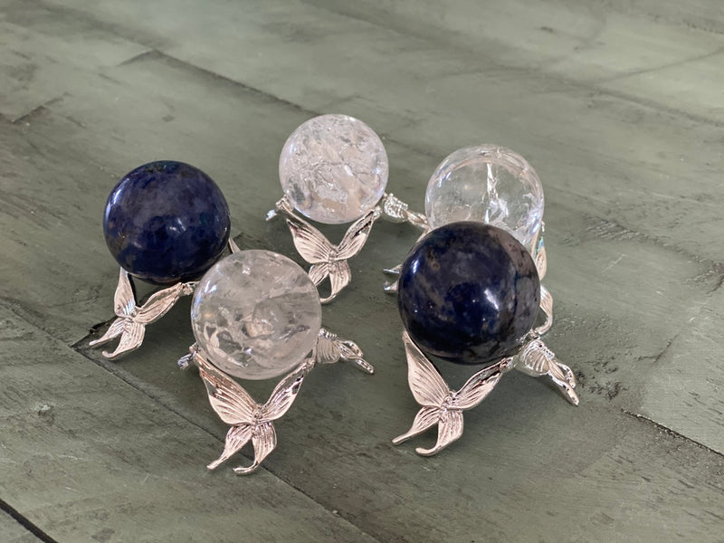 Stands for Spheres and Eggs, glass, metal, acrylic FB1293