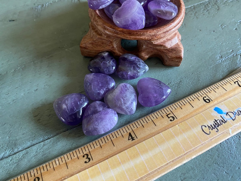 Amethyst Chevron Pocket Heart - Stone of Sobriety - Powerful Healing - Stress Relief; FB1370