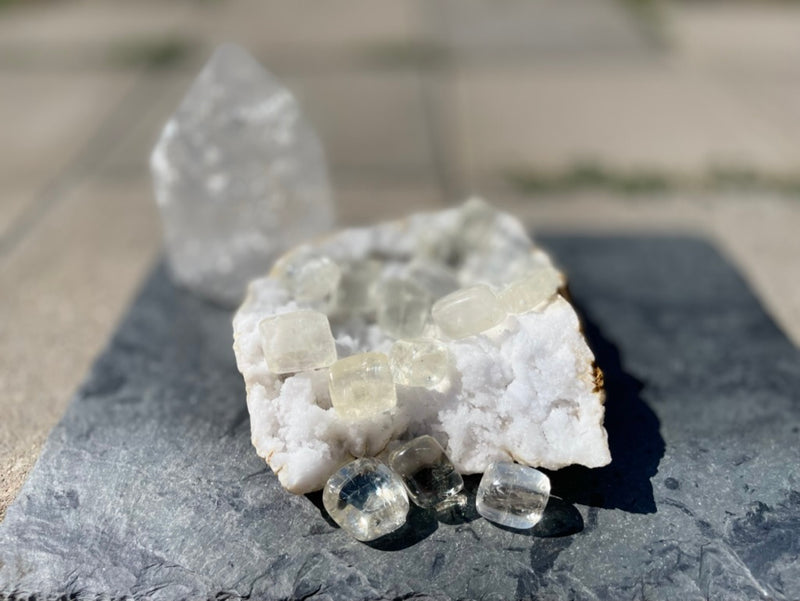 Tumbled Clear Yellow Calcite  AA Quality- Releases Fear, Prosperity & Depression FB1742